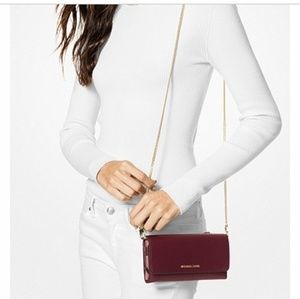 New Michael Kors Emerald crossbody purse wallet